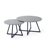 2-Piece Modern Round Scandinavian Nesting Coffee Table Set - Omega Lifestyles