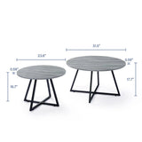 2-Piece Modern Round Scandinavian Nesting Coffee Table Set - Omega Lifestyles