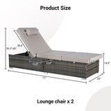 2-Piece Outdoor Rattan Chaise Lounge Chair Set - Omega Lifestyles