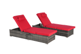 2-Piece Outdoor Rattan Chaise Lounge Chair Set - Omega Lifestyles