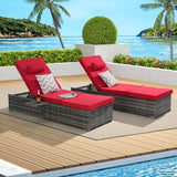 2-Piece Outdoor Rattan Chaise Lounge Chair Set - Omega Lifestyles