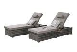 2-Piece Outdoor Rattan Chaise Lounge Chair Set - Omega Lifestyles