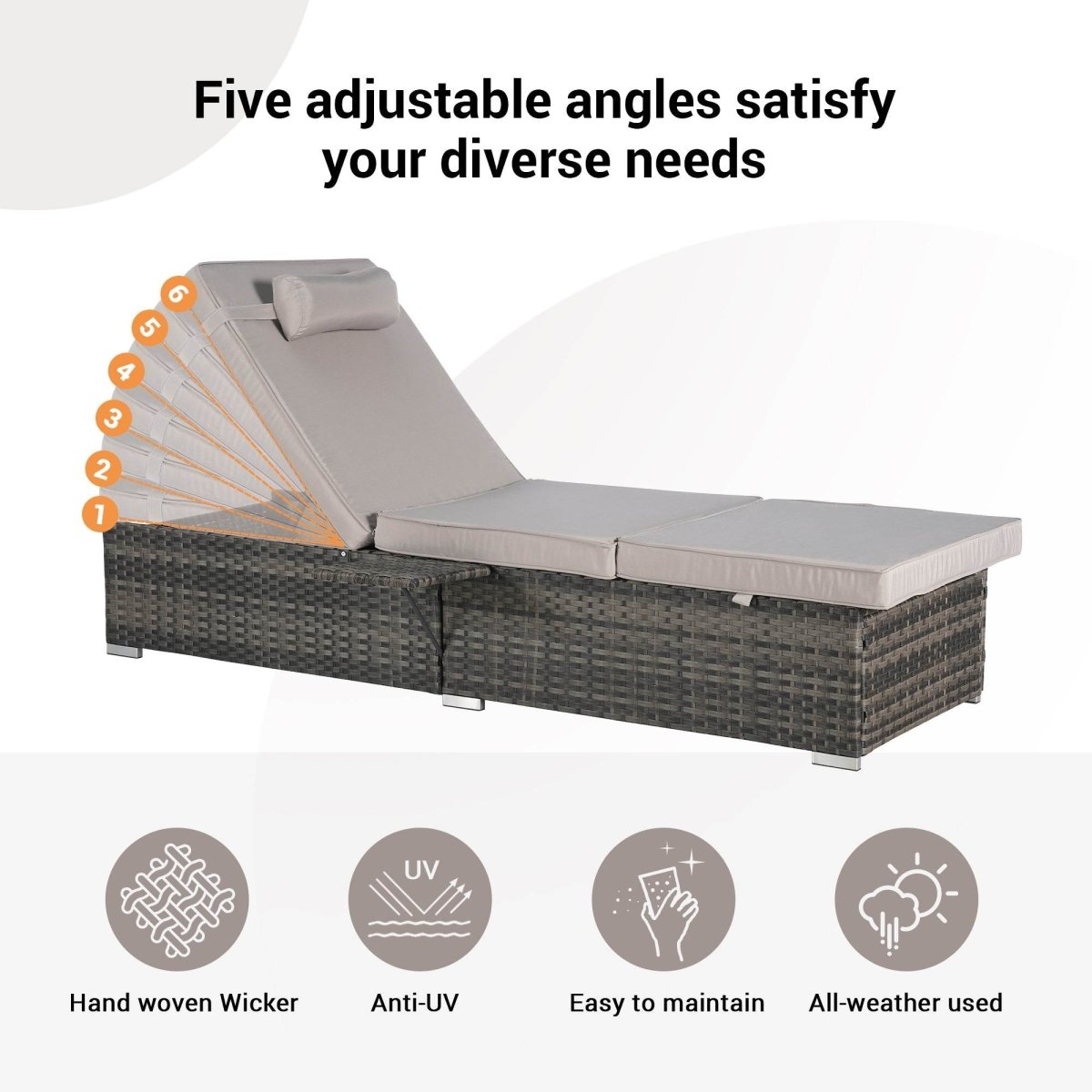 2-Piece Outdoor Rattan Chaise Lounge Chair Set - Omega Lifestyles