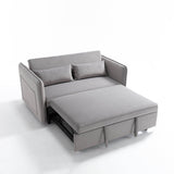 3 - in - 1 Convertible Velvet Sleeper Futon Sofa Bed - Driftwood - Omega Lifestyles