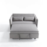 3 - in - 1 Convertible Velvet Sleeper Futon Sofa Bed - Driftwood - Omega Lifestyles