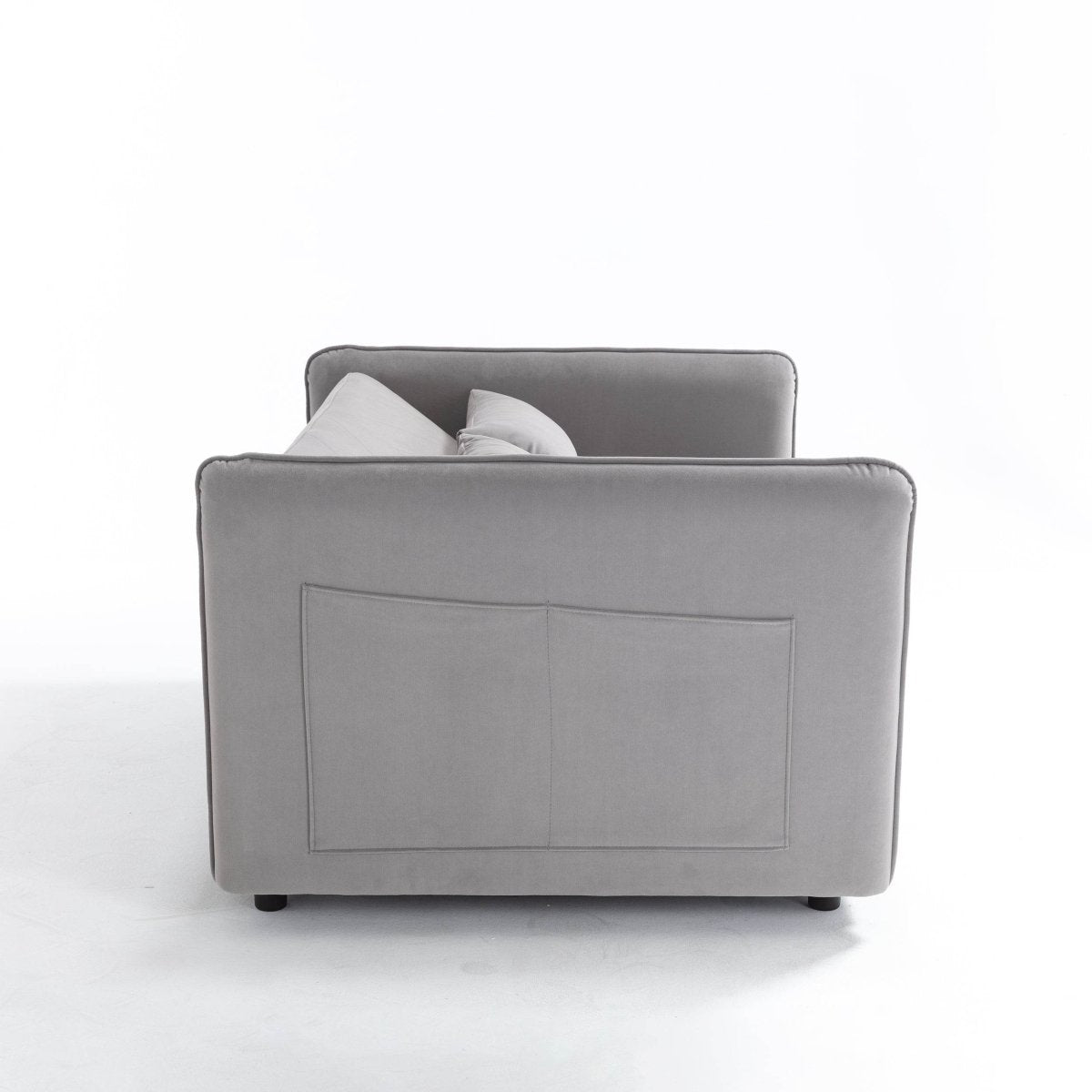 3 - in - 1 Convertible Velvet Sleeper Futon Sofa Bed - Driftwood - Omega Lifestyles