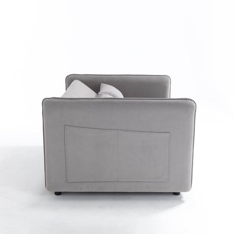 3 - in - 1 Convertible Velvet Sleeper Futon Sofa Bed - Driftwood - Omega Lifestyles