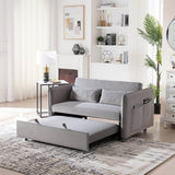 3 - in - 1 Convertible Velvet Sleeper Futon Sofa Bed - Driftwood - Omega Lifestyles