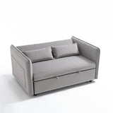 3 - in - 1 Convertible Velvet Sleeper Futon Sofa Bed - Driftwood - Omega Lifestyles
