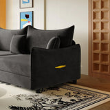 3-in-1 Convertible Velvet Sleeper Sofa Bed With Pillows - Omega Lifestyles