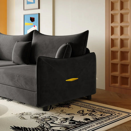 3-in-1 Convertible Velvet Sleeper Sofa Bed With Pillows - Omega Lifestyles