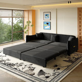 3-in-1 Convertible Velvet Sleeper Sofa Bed With Pillows - Omega Lifestyles