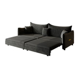 3-in-1 Convertible Velvet Sleeper Sofa Bed With Pillows - Omega Lifestyles