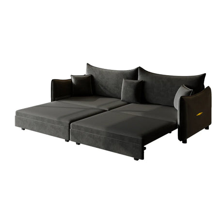 3-in-1 Convertible Velvet Sleeper Sofa Bed With Pillows - Omega Lifestyles
