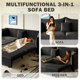 3-in-1 Convertible Velvet Sleeper Sofa Bed With Pillows - Omega Lifestyles