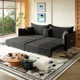 3-in-1 Convertible Velvet Sleeper Sofa Bed With Pillows - Omega Lifestyles