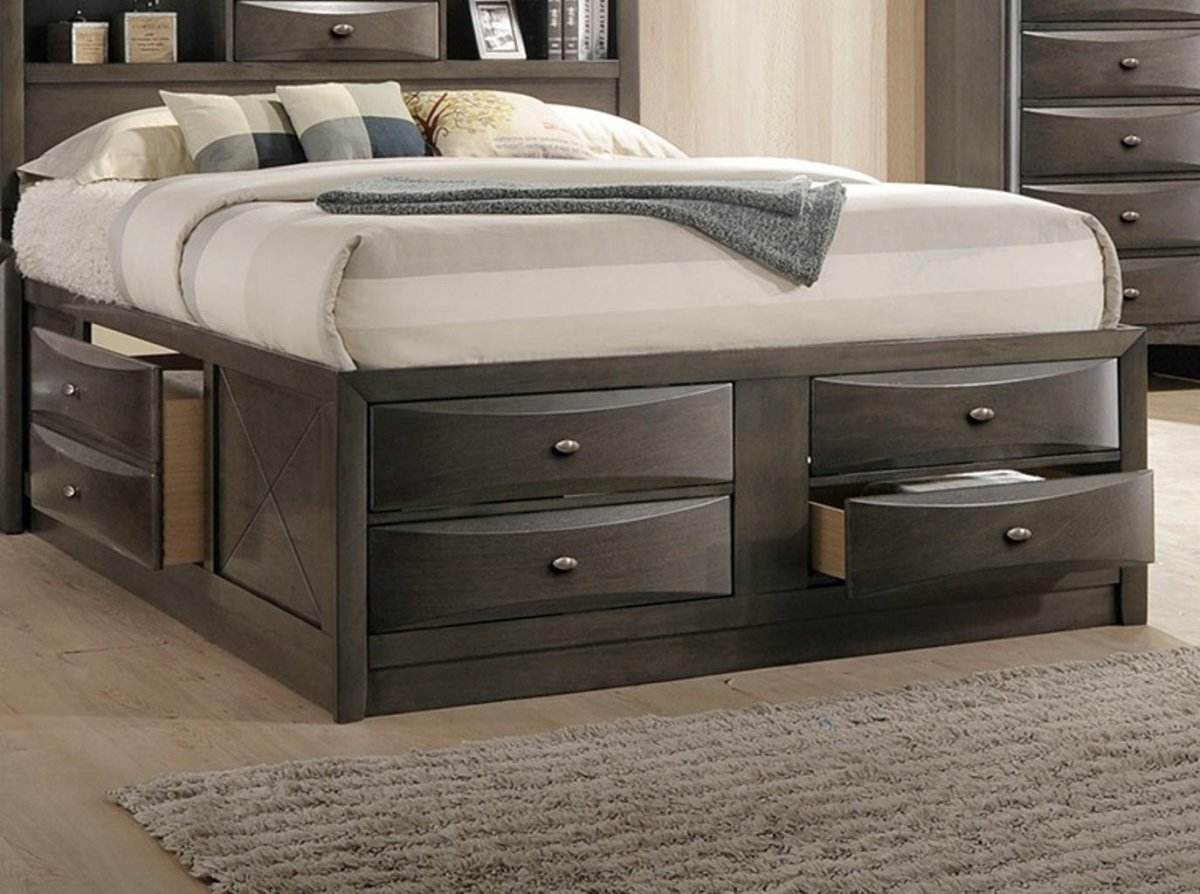 3-Piece Contemporary Gray Wood King Bedroom Set - Omega Lifestyles