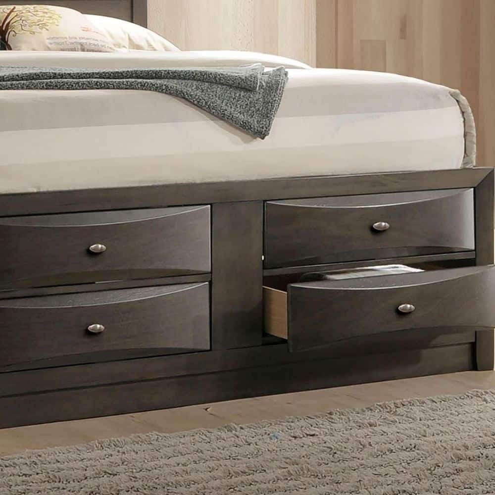 3-Piece Contemporary Gray Wood King Bedroom Set - Omega Lifestyles