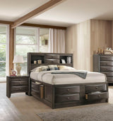 3-Piece Contemporary Gray Wood King Bedroom Set - Omega Lifestyles