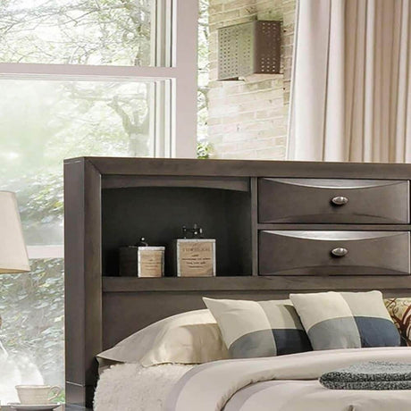 3-Piece Contemporary Gray Wood King Bedroom Set - Omega Lifestyles