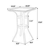 3 - Piece Outdoor Brown Steel Rattan Bar Stools Set - Driftwood - Omega Lifestyles