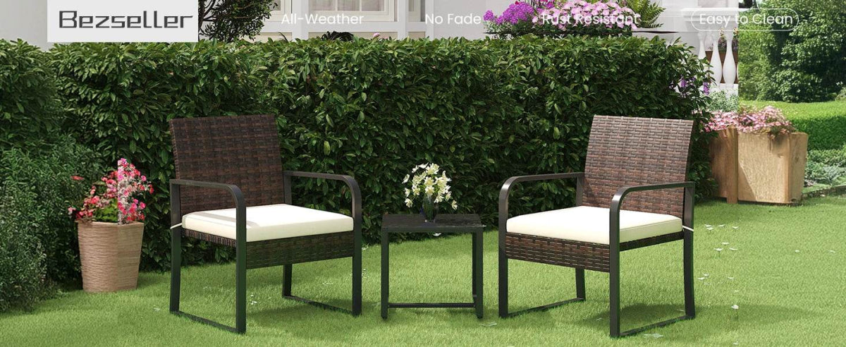 3-Piece Outdoor Patio Furniture Set With Cushions - Omega Lifestyles