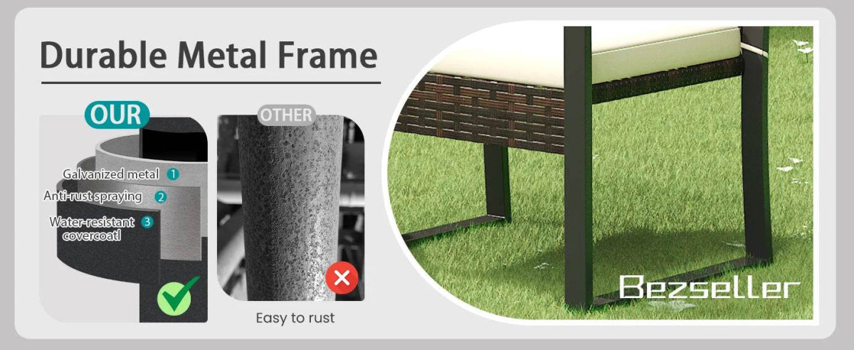 3-Piece Outdoor Patio Furniture Set With Cushions - Omega Lifestyles