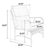 3 - Piece Outdoor Steel Frame Wicker Patio Furniture Set - Driftwood - Omega Lifestyles