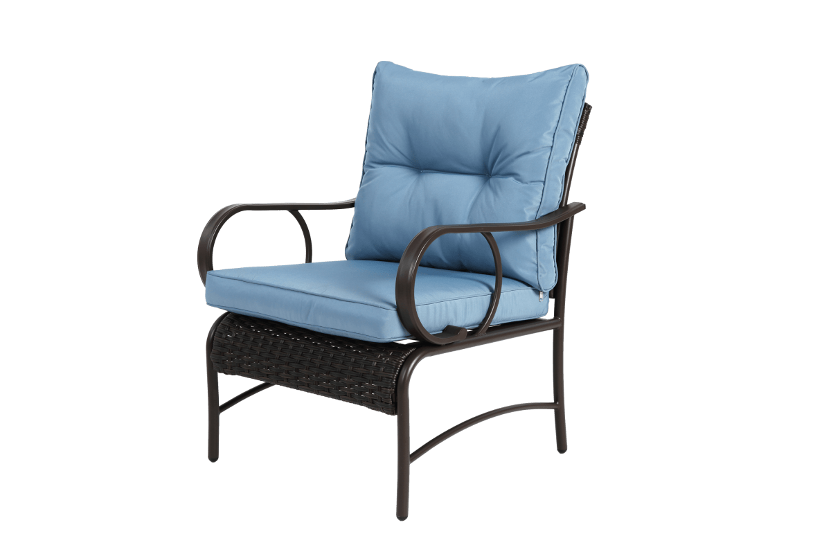 3 - Piece Outdoor Steel Frame Wicker Patio Furniture Set - Driftwood - Omega Lifestyles