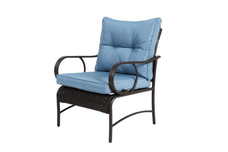 3 - Piece Outdoor Steel Frame Wicker Patio Furniture Set - Driftwood - Omega Lifestyles