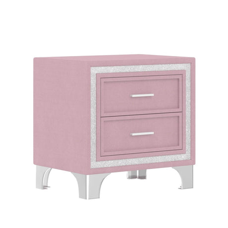 3-Piece Pink Upholstered Bedroom Set With LED Lights - Sleep Galleria