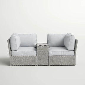 3-Piece Weather-Resistant Wicker Patio Loveseat Seating Set - Omega Lifestyles