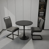31.5-Inch Black MDF Tulip Round Dining Table Set - Omega Lifestyles