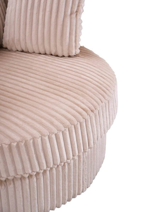 360-Degree Swivel Plush Corduroy Accent Chair With Pillows - Omega Lifestyles