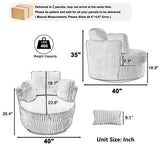 360-Degree Swivel Plush Corduroy Accent Chair With Pillows - Omega Lifestyles