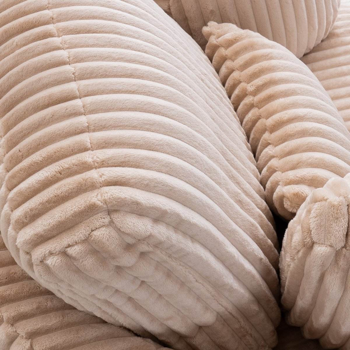 360-Degree Swivel Plush Corduroy Accent Chair With Pillows - Omega Lifestyles