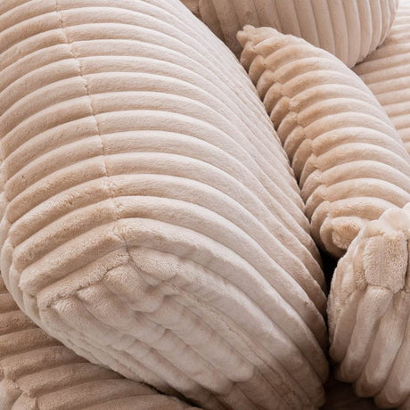 360-Degree Swivel Plush Corduroy Accent Chair With Pillows - Omega Lifestyles