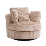 360-Degree Swivel Plush Corduroy Accent Chair With Pillows - Omega Lifestyles