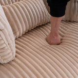 360-Degree Swivel Plush Corduroy Accent Chair With Pillows - Omega Lifestyles