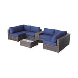 4 - Person Fully Assembled Weatherproof Wicker Patio Seating Set - Driftwood - Omega Lifestyles