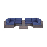 4 - Person Fully Assembled Weatherproof Wicker Patio Seating Set - Driftwood - Omega Lifestyles