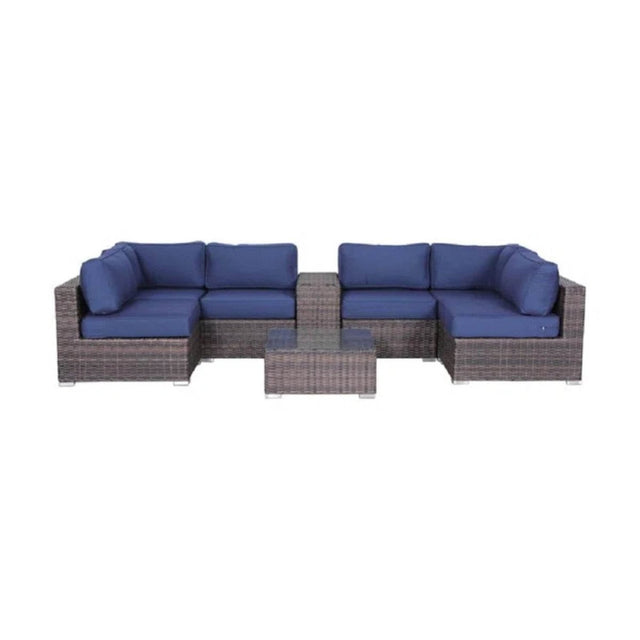 4 - Person Fully Assembled Weatherproof Wicker Patio Seating Set - Driftwood - Omega Lifestyles