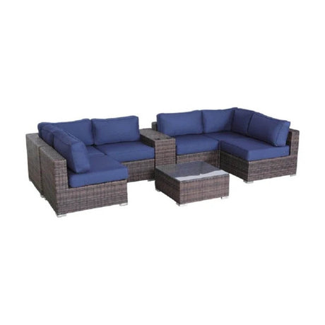 4 - Person Fully Assembled Weatherproof Wicker Patio Seating Set - Driftwood - Omega Lifestyles