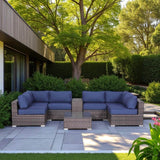 4 - Person Fully Assembled Weatherproof Wicker Patio Seating Set - Driftwood - Omega Lifestyles