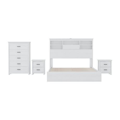 4-Piece American Traditional White Solid Wood Bedroom Set - Omega Lifestyles