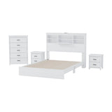 4-Piece American Traditional White Solid Wood Bedroom Set - Omega Lifestyles