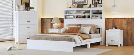 4-Piece American Traditional White Solid Wood Bedroom Set - Omega Lifestyles