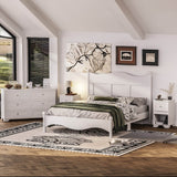 4-Piece Retro Style White Wood Bedroom Set - Omega Lifestyles