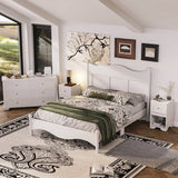 4-Piece Retro Style White Wood Bedroom Set - Omega Lifestyles