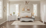 4-Piece Retro Style White Wood Bedroom Set - Omega Lifestyles